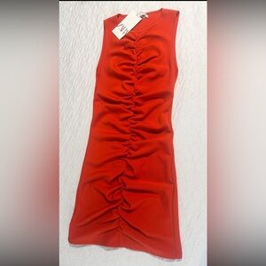 Zara Vibrant Orange Ruched Top